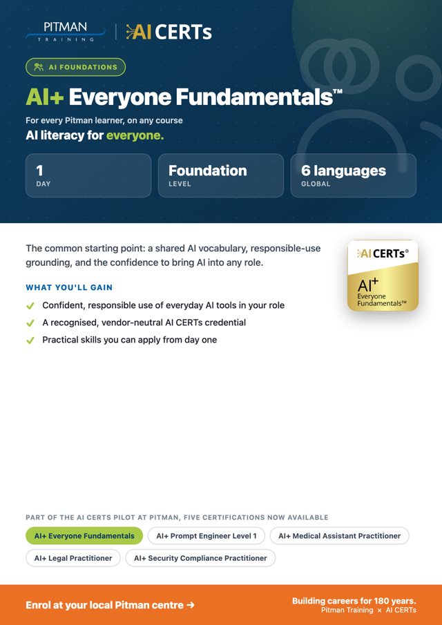 AI+ Everyone Fundamentals™ — A4 Flyer